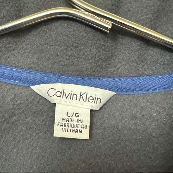 High End Y2K Calvin Klein Full Zip Fleece Jacket Men’s L MINTY Gray Black - Picture 3 of 3